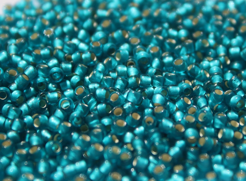 80 Light Green Aqua Silver Lined Matte Toho seed bead Color # 8T-23BDAF 15 gram bag