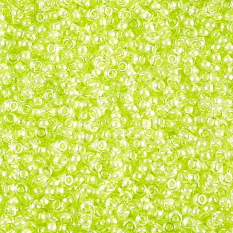 11/0 Luminous Lime Aid Miyuki seed bead, 15 gram bag, Color 11-1119 image 1