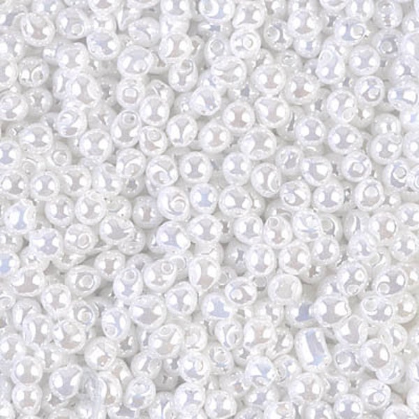 2.8 mm White Pearl Ceylon Miyuki drop bead, 10 gram bag, Color# DP28-420