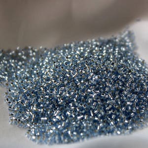 11/0 S/L Lt Sapphire Miyuki seed bead, 15 gram bag, Color 11-2430 image 1