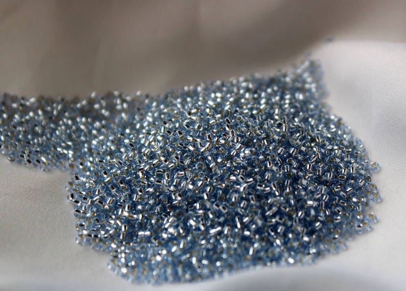 11/0 S/L Lt Sapphire Miyuki seed bead, 15 gram bag, Color 11-2430 image 1