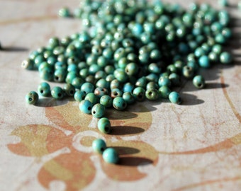 3.4 Drop beads  or  fringe bead Op Turquoise Blue Picasso Miyuki 10 Gram bag, Color # DP-4514