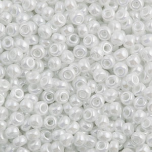 11/0 White Pearl Ceylon Miyuki seed bead, 15-gram bag, 11-528.