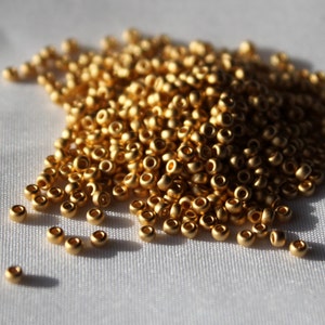11/0 Matte 24kt Gold Plated Miyuki seed Beads Color # 11-191F 5 gr bag