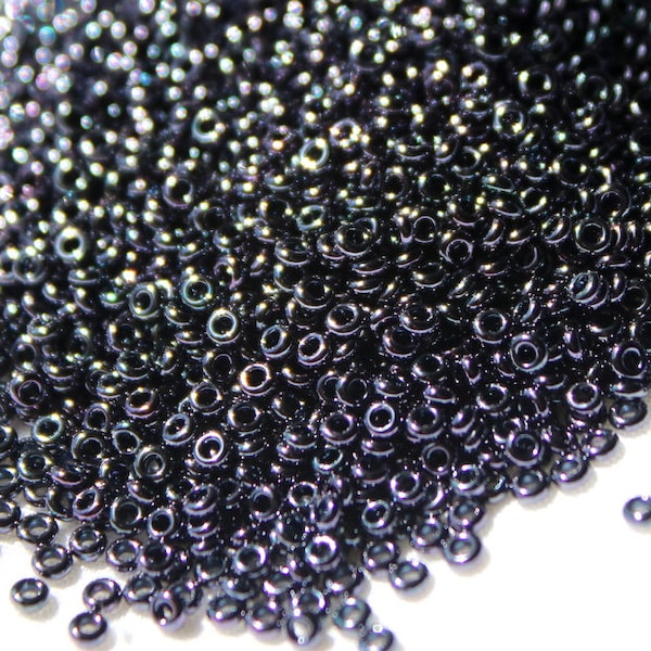 11/0 Demi Round Dark Purple Iris Metallic Toho spacer bead, 10 gram bag, Color# 11TD-90