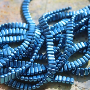 CzechMates Bricks 6 x 3mm One Strand,  Color: Saturated Metallic Little Boy Blue 50 beads
