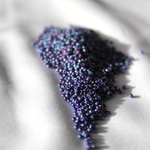 15/0 Op Eggplant Luster Miyuki seed bead, 10 gram bag, Color # 15-1899 (like DB 0135)