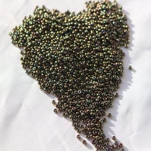 11/0 Met Brown Iris, Miyuki seed bead, 15 gram bag, Color# 11-458