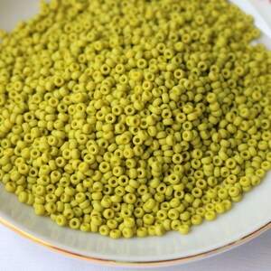 11/0 Matte Op Lime Miyuki seed bead, 15 gram bag, Color# 11-2316