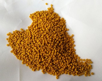 11/0 Matte Op Mustard, Miyuki seed bead, 15 gram bag, Color # 11-1233