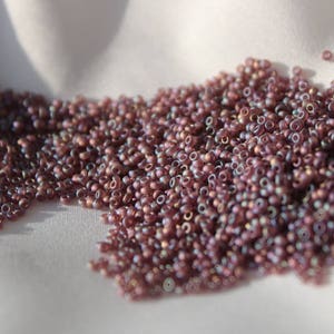 15/0 Matte Dk Smoky Amethyst AB, 10 gram bag, Miyuki Color# 15-153FR