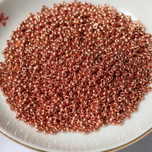 11/0 Copper plated Miyuki seed bead, 5 gram bag, color # 11-187