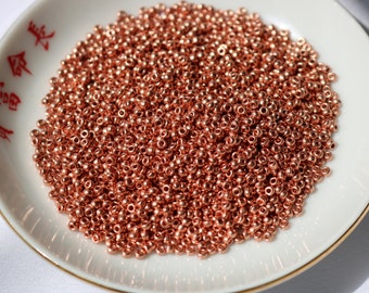 11/0 Copper plated Miyuki seed bead, 5 gram bag, color # 11-187