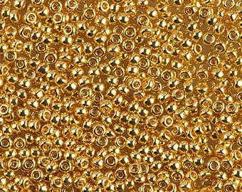 11/0 24kt Gold Plated (Like DB 31) Miyuki Seed Bead 5 gram bag, Color# 11-191