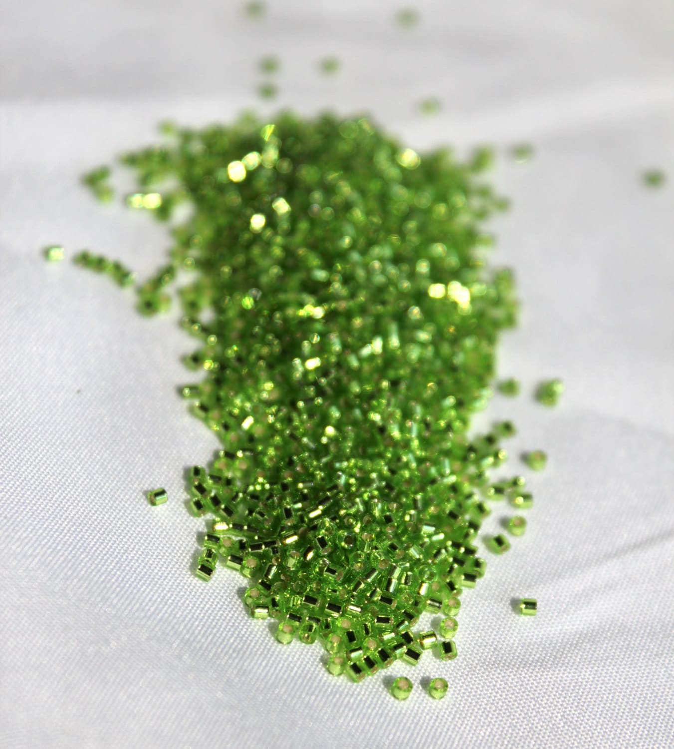 15/0 Silver Lined Lime, Miyuki Delica, 5 Gram Bag, Color# DBS1206