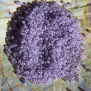 11/0 Matte Dark Purple Lined Crystal Rainbow Toho seed bead, 15 grams, Color TR-11-774FM image 2