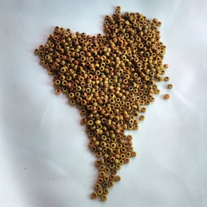 8/0 Op Brown Picasso, Miyuki seed bead, 15 gram bag, color# 8-4517