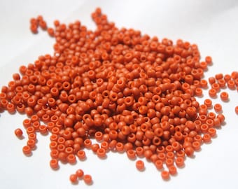 8/0 Semi-Glazed Orange Sunset Toho seed bead, 15 gram bag, Color# 8T-2611F