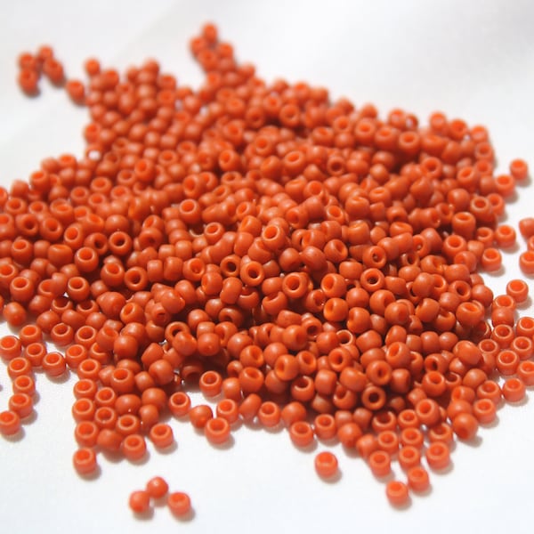 8/0 Semi-Glazed Orange Sunset Toho seed bead, 15 gram bag, Color# 8T-2611F