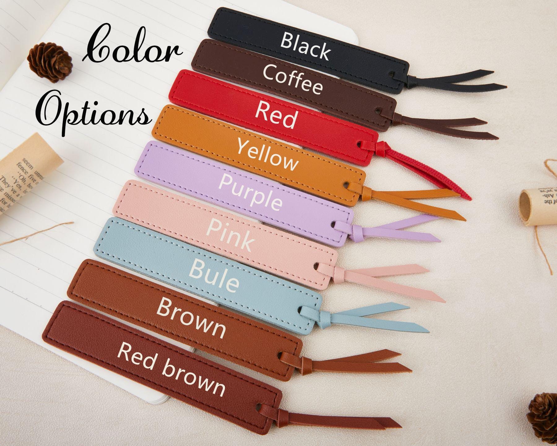 Personalisiertes Lesezeichen aus Leder mit Namen und Blume, Personalisiertes Lesezeichen aus Leder, Geschenke für Buchliebhaber, Brautjungferngeschenk, Geschenke für Studenten, Jubiläumsgeschenk