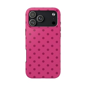 The Blair - Chic Hot Pink Polka Dot Phone Case | Chic Aesthetic Case | Bold Pink Statement Case