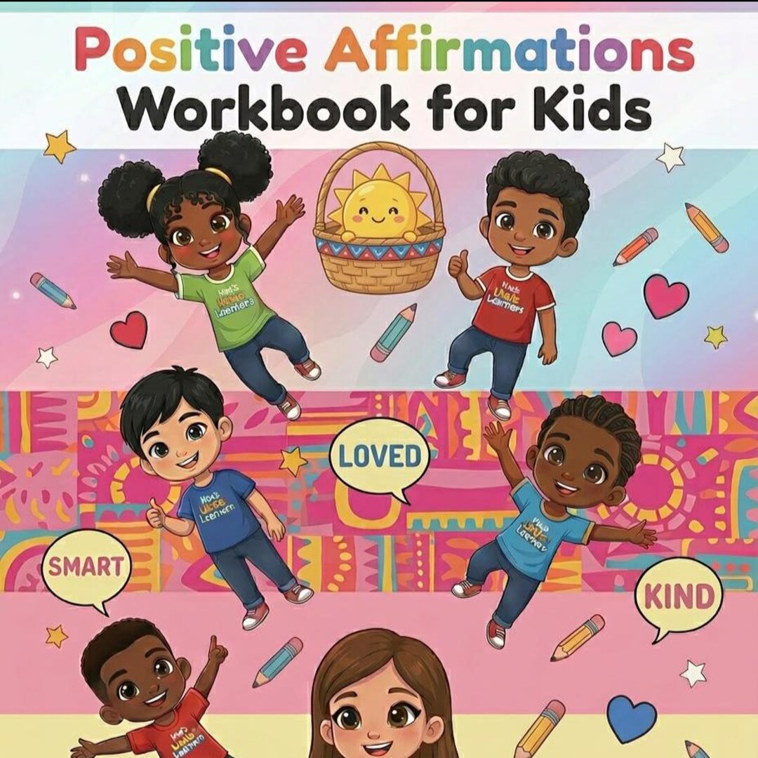 Positive Affirmations Workbook for Kids | Diverse Inclusive Printable ...