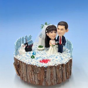 Bobblehead mit Miniatur, benutzerdefinierte Bobbleheads Figuren aus Fotos, Bobblehead Figurine Personalisierte tolles Geschenk für Hochzeit, Jubiläumsgeschenk