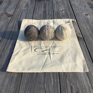 Project Bag Organic Cotton Knitting Crochet Embroidery - The Infinite Thread Logo Bag