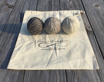Project Bag Organic Cotton Knitting Crochet Embroidery - The Infinite Thread Logo Bag