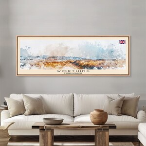 Worthing UK Panoramic Canvas Print: Coastal City Wall Art