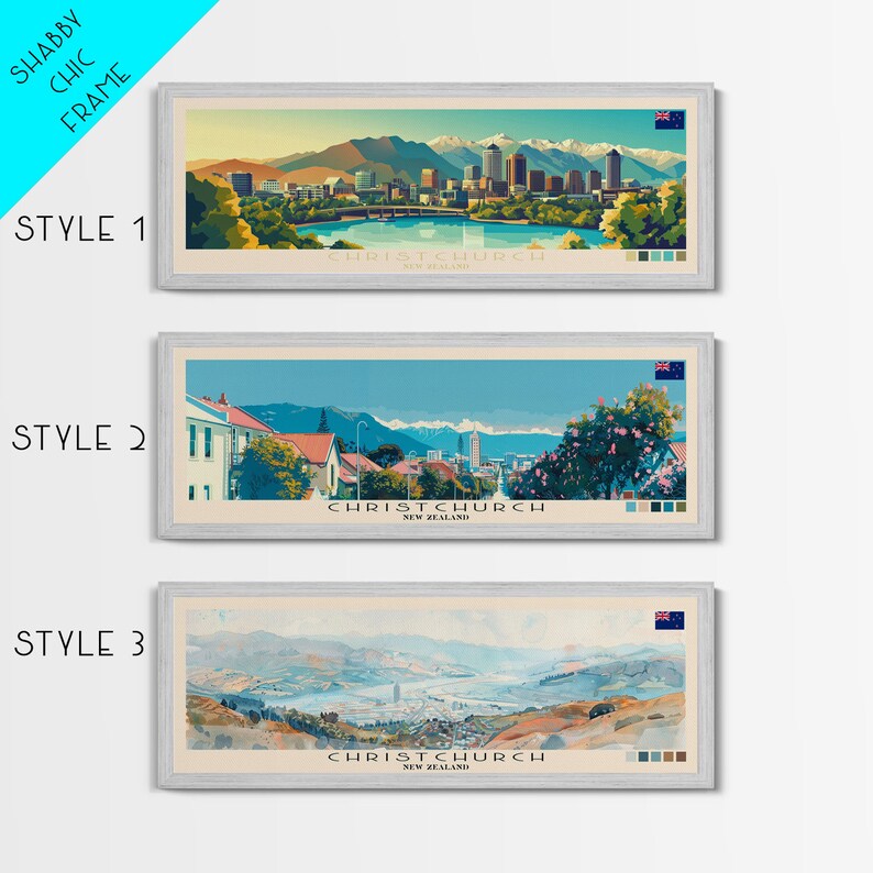 Christchurch, New Zealand Panoramic Canvas Print, Christchurch
