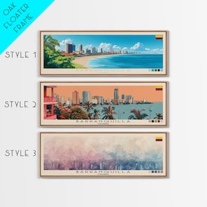 Panoramic Barranquilla Colombia Canvas Print: Travel Art Poster