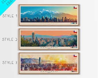 Santiago Chile Canvas Print: Panoramic Travel Art, Vacation Gift