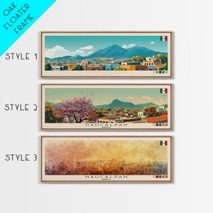 Panoramic Naucalpan, Mexico Canvas Print, Naucalpan, Mexico Painting, Mexico Art, Naucalpan Travel Poster, Travel Art, Guest Room Painting
