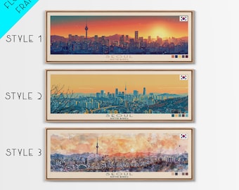 Panoramic Seoul South Korea Canvas Print: Travel Art, Vacation Gift