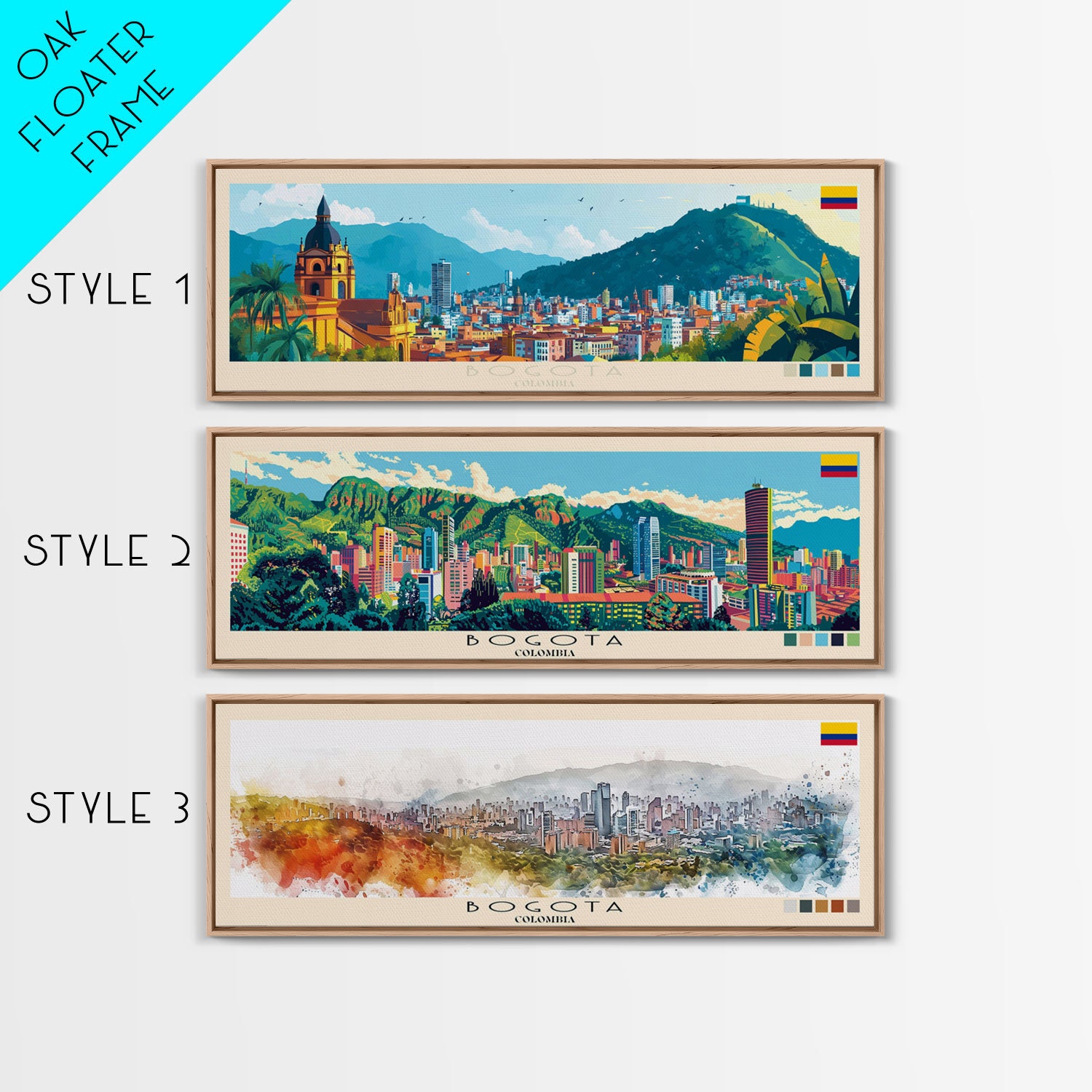 Bogota Colombia Panoramic Canvas Print: Travel Art