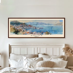 Volos Greece Panoramic City Art Print: Travel Wall Decor