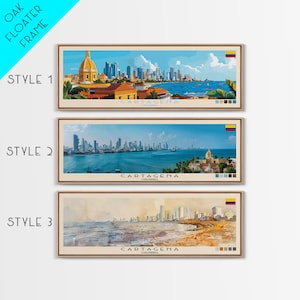 Panoramic Cartagena Colombia Canvas Print: Travel Art Poster