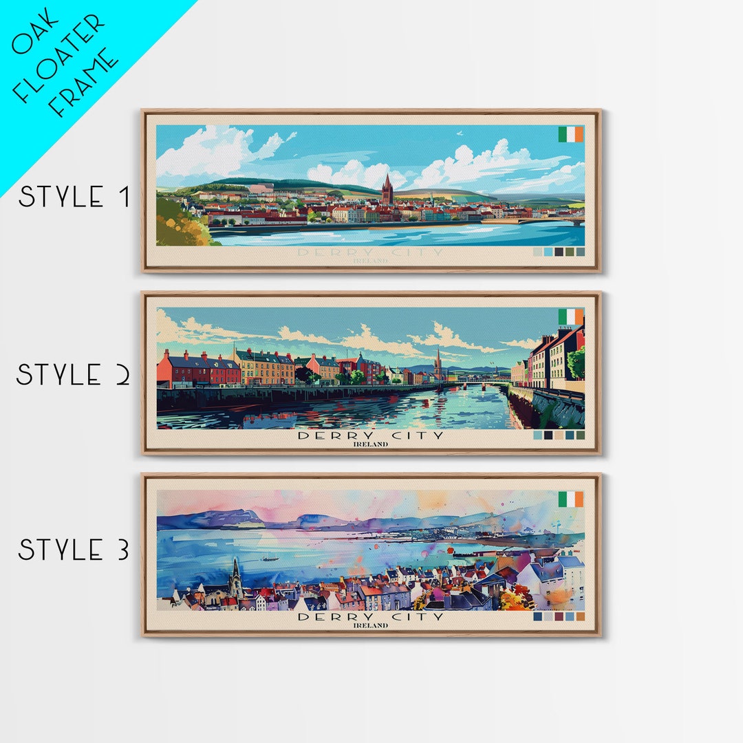 Derry City Wall Art Print - Panoramic Ireland Landscape - Etsy