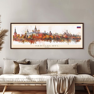 Yaroslavl Russia Wall Art, Panoramic Travel Poster, Panoramic Framed Canvas Print, City Wall Art, Wall Hanging Home Decor, Travel Art