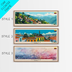 Pereira, Colombia Panoramic Canvas Print, Pereira, Colombia Painting, Colombia Art, Pereira Travel Poster, Travel Art, Guest Room Painting