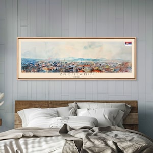 Zrenjanin Serbia Wall Art, Panoramic Travel Poster, Panoramic Framed Canvas Print, City Wall Art, Wall Hanging Home Decor, Travel Art