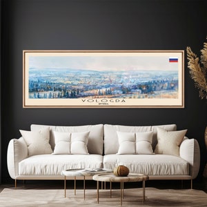 Vologda Russia Wall Art, Panoramic Travel Poster, Panoramic Framed Canvas Print, City Wall Art, Wall Hanging Home Decor, Travel Art