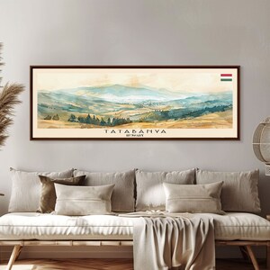 Tatabanya Hungary Travel Print Wall Art, Panoramic City Art, Travel Art, Wall Decor, Vacation Gift, Framed Canvas Print Or Metal Art
