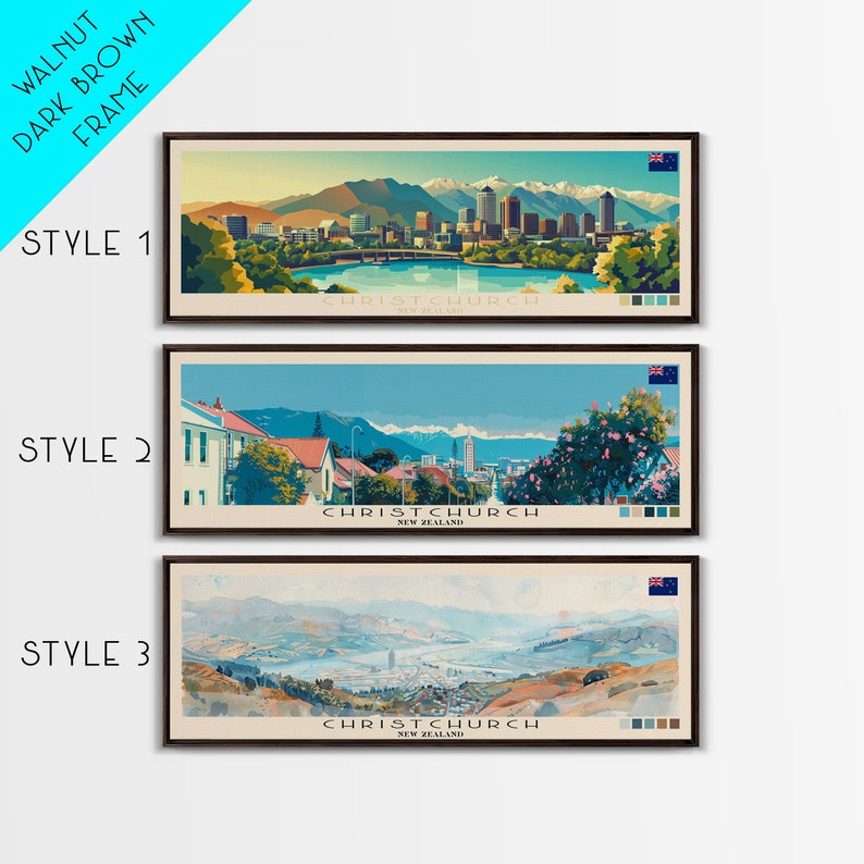 Christchurch, New Zealand Panoramic Canvas Print, Christchurch