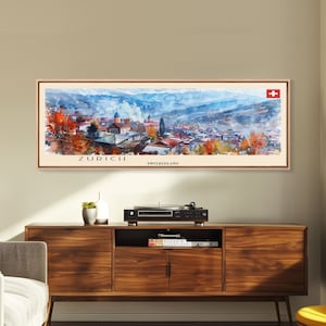 Zugdidi Georgia Travel Art Print: Panoramic Cityscape Wall Decor