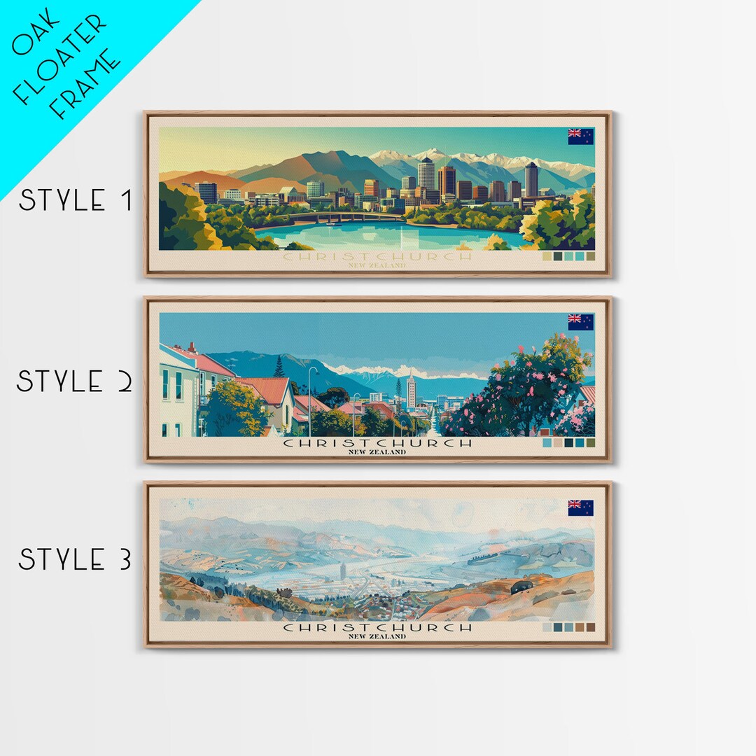 Christchurch, New Zealand Panoramic Canvas Print, Christchurch