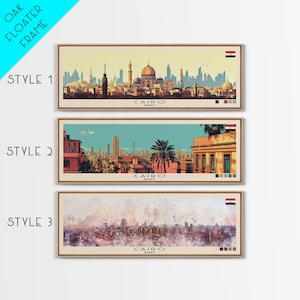 Panoramic Cairo Egypt Canvas Print: Travel Art Vacation Gift