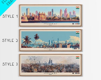 Mumbai India Canvas Print: Panoramic Travel Art (Framed or Unframed)