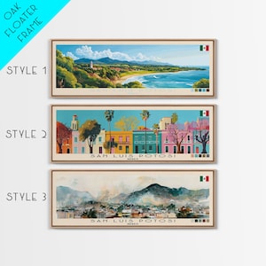 Panoramic San Luis Potosi, Mexico Canvas Print, San Luis Potosi, Painting, Mexico Art, San Travel Poster, Travel Art, Living Room Painting